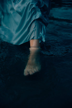 Body details, women's legs close-up, the beauty of the female body. Frame with soft focus and the...