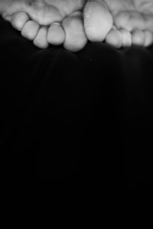 Halloween pumpkin background. Black and white photo. Copy space.