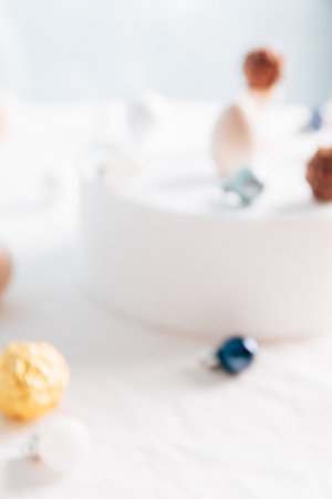 Abstract blur bokeh and defocus living room interior for backgroundの写真素材