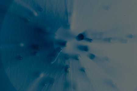 Abstract blue background with a lot of small bubbles. Close-up.
