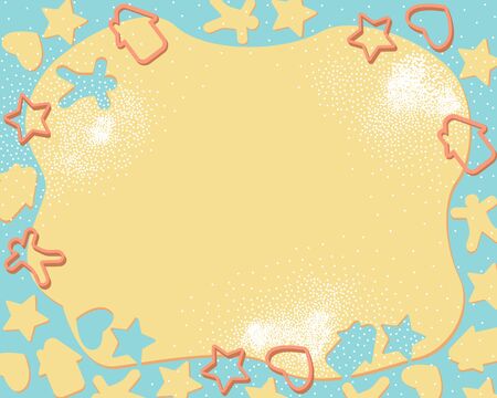 Frame homemade baking. Cooking Cookies.&#xD;&#xA;Sweet traditional bake. Baking background. Christmas baking. Food ingredients, cooking, food preparation concept. Flat vector illustration.&#xD;&#xA;&#xD;&#xA;のイラスト素材