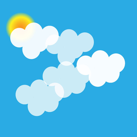 clouds and sunのイラスト素材