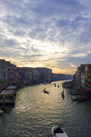 Venice on winter eveningのeditorial素材