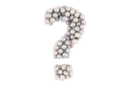 Question mark from white pearls, 3D rendering isolated on white background