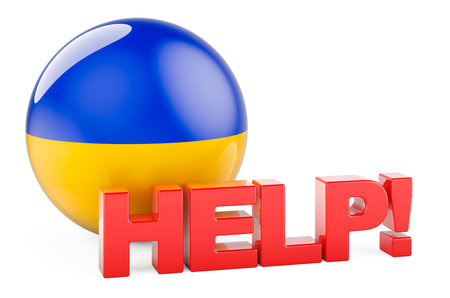 Help with Ukrainian flag. 3D rendering isolated on white background
