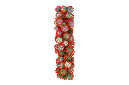 Letter I from viruses. 3D rendering isolated on white background
