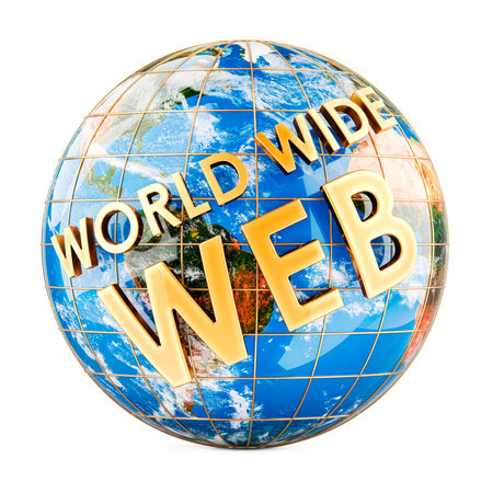 World Wide Web, concept. 3D rendering isolated on white backgroundの写真素材