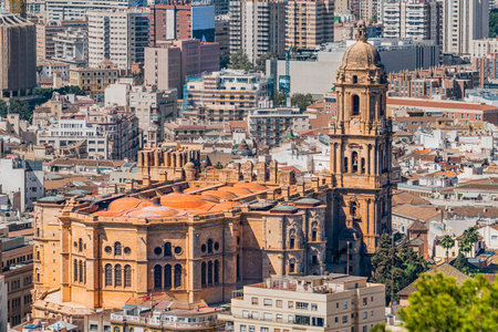 The Central Cathedral of Malaga. Top view. Andalusia, Spainの写真素材