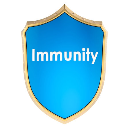 Immunity shield concept. 3D rendering isolated on white background