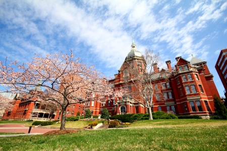 Johns Hopkins Hospital in springのeditorial素材