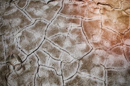 Cracked ground texture background, abstract designの写真素材