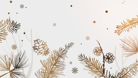 Gold Christmas, aesthetic snowy festive background