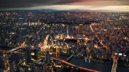 Tokyo city aerial view.の写真素材