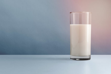 Milk glass blue background