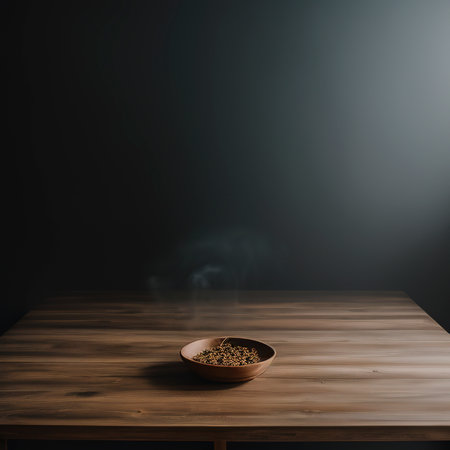 Fog In Darkness - Smoke And Mist On Wooden Tableの素材