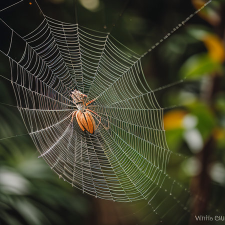 Spider and cobweb background. The scary of the halloween symbolの素材