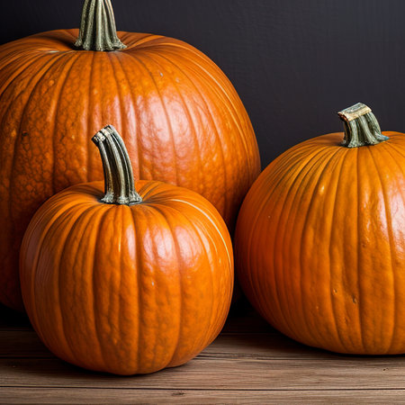 Still life with pumpkins Halloween backgroundの素材
