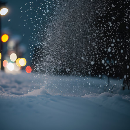 snow bokeh texture on black backgroundの素材