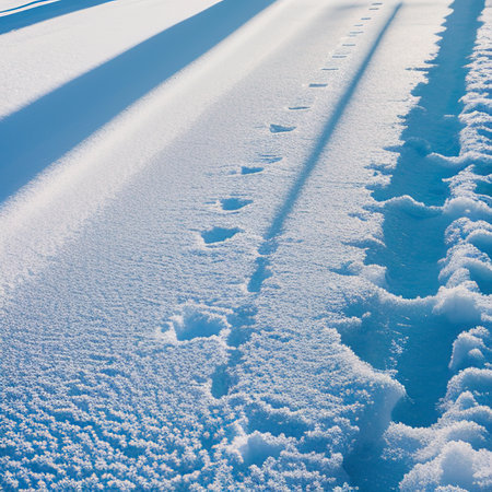 Winter background of snow and frost with free space for your decorationの素材
