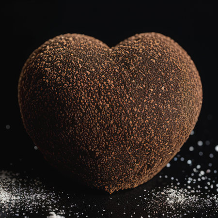 Homemade Chocolate Truffles On Black Background. Copy Spaceの素材