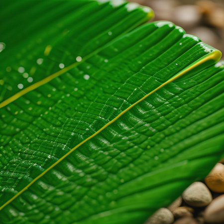 Close up of pine leaves in bright green color toneの素材