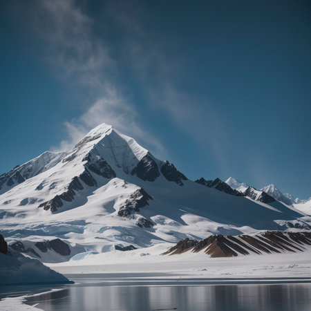 Looking up at Muztagh Tower, known as the father of glaciers, from Pamirs Karakul Lakeの素材