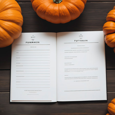 pumpkin with copy space for note or congratulationsの素材