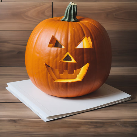 pumpkin with copy space for note or congratulationsの素材