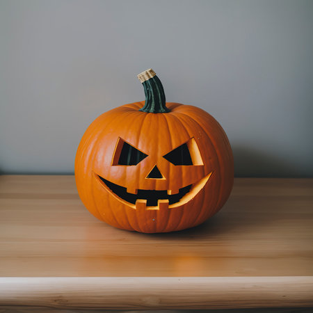 pumpkin with copy space for note or congratulationsの素材