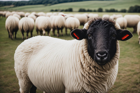 A Farm Mammal Animal Sheep Looking Closer Shot Photoの素材
