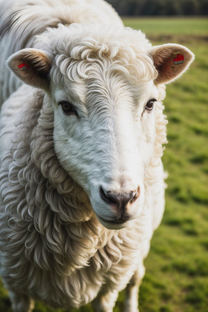 A Farm Mammal Animal Sheep Looking Closer Shot Photoの素材