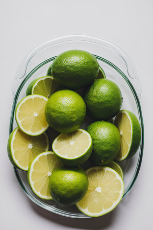 limes isolated on white backgroundの素材