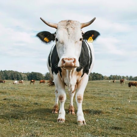 Holstein cow on white backgroundの素材