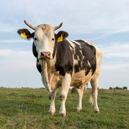 Holstein cow on white backgroundの素材
