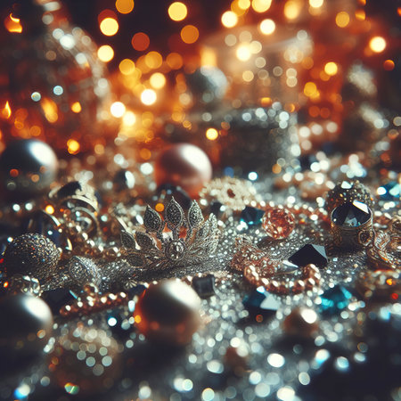 Shiny glitter celebration defocused backgrounds glowing decoration abstract confetti nightの素材
