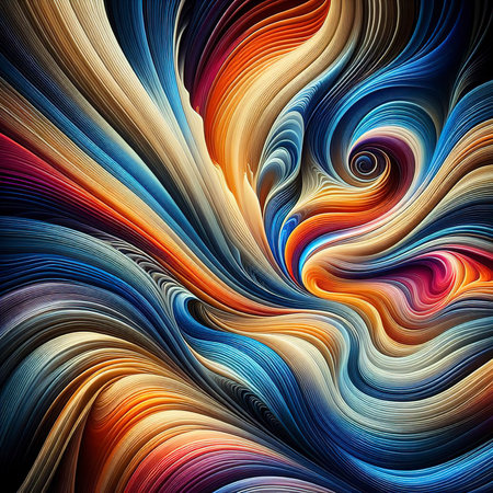 Vibrant colors and wave pattern create eleganceの素材