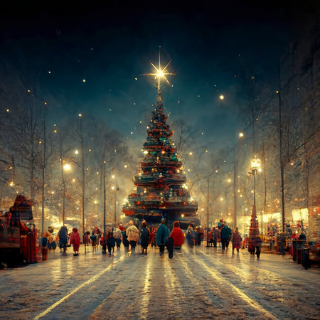Futuristic christmas celebration conceptの素材