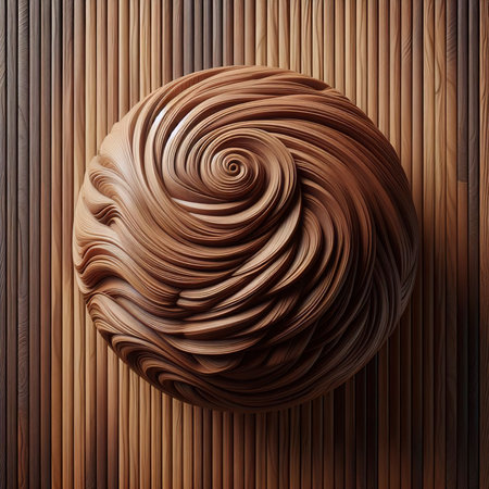 A top-down perspective of a brown wood textureの素材