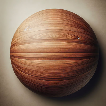 A top-down perspective of a brown wood textureの素材