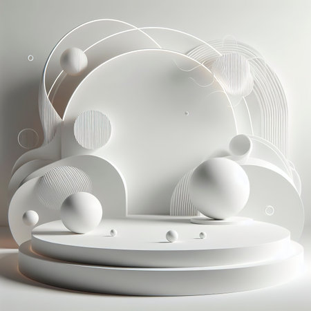 Abstract Minimal Modern White Podium Platform For Product Display Showcaseの素材