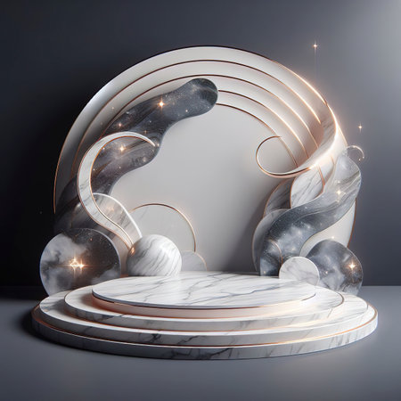abstract marble stage podium mockupの素材