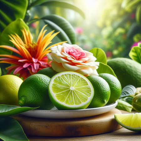 Background with fruit limeの素材
