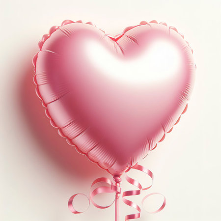 Pink heart on isolated backgroundの素材