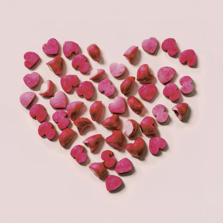 pink hearts on transparent backgroundの素材