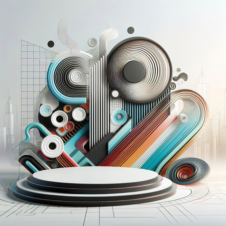 abstract stage podium mockupの素材