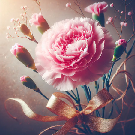 Beautiful Pink carnation flower backgroundの素材