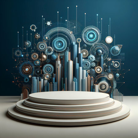 3D rendering abstract platform podium product presentation backdropの素材