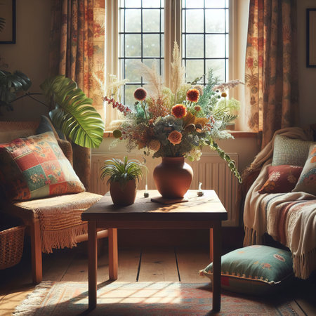 Home plant in vase decoration arrangementの素材