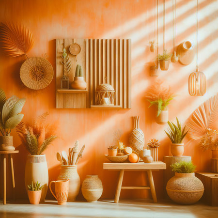 Orange concrete wall textures for background - Vintage Light Filterの素材