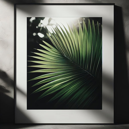 frame green palm leavesの素材